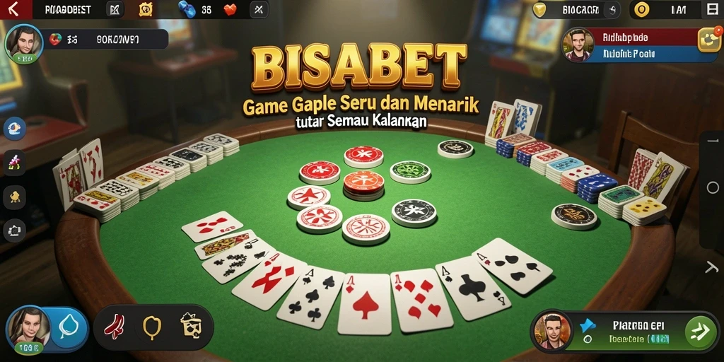 Screenshot utama BISABET menampilkan keseruan permainan Gaple.