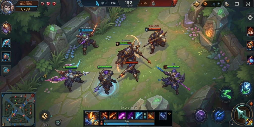 Gameplay seru C789 dengan pertarungan strategi MOBA.