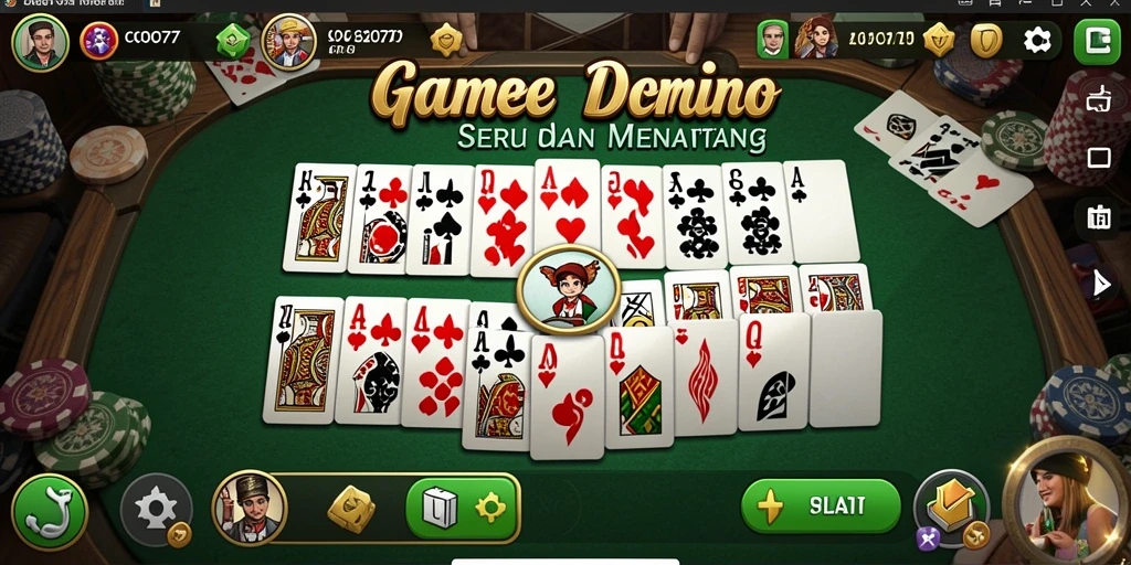 Tampilan gameplay seru dari COO77 yang menampilkan permainan Domino.