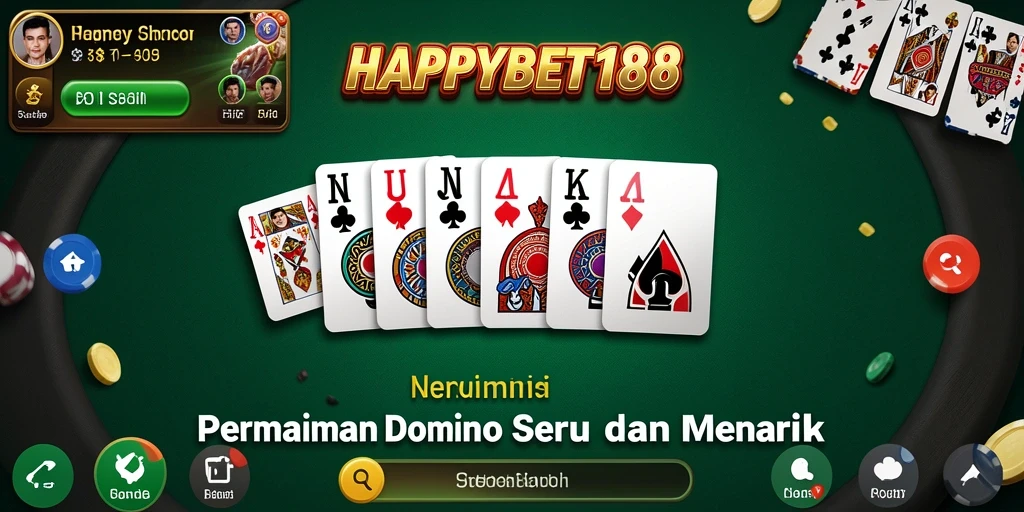 Screenshot gameplay <strong>HAPPYBET188</strong> menampilkan serunya permainan Domino.