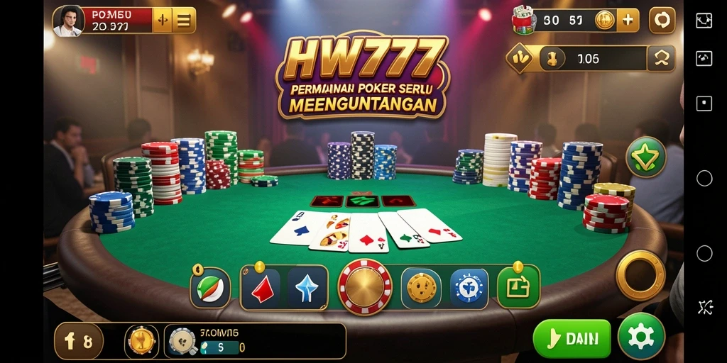 Tampilan utama HW777 dengan gameplay Poker yang menarik dan penuh strategi.
