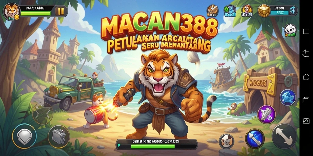 Screenshot utama MACAN388 menunjukkan gameplay seru dan penuh warna.