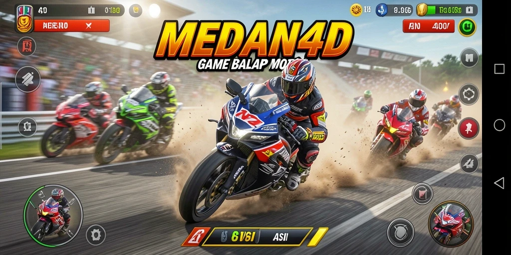 Gameplay seru dan mendebarkan dalam MEDAN4D di trek balap.