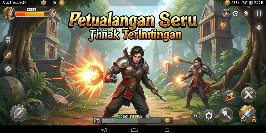 Gameplay NX888 menunjukkan aksi petualangan yang menarik dan mendebarkan.