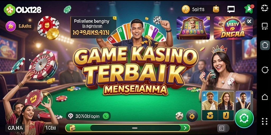 Tampilan gameplay seru di OLX128 dengan beragam permainan Kasino.