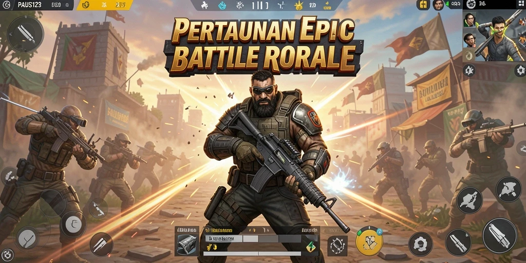 Tampilan utama gameplay PAUS123 yang menampilkan pertarungan seru.