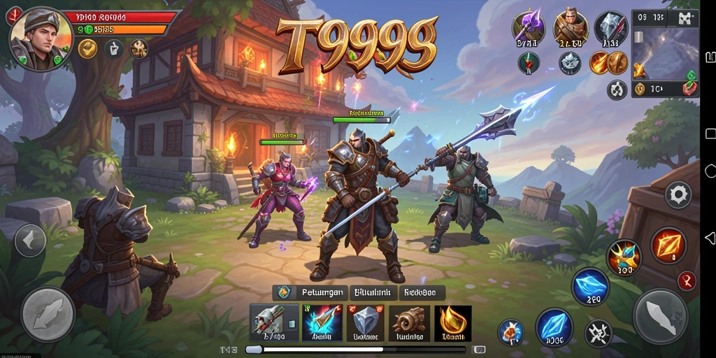 Tampilan gameplay T9999 yang menakjubkan dengan pertarungan epik.