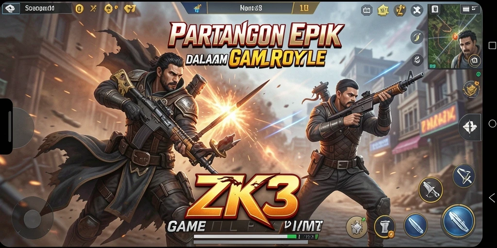 Tampilan aksi seru dalam Battle Royale ZK3 saat pemain bertempur untuk bertahan.