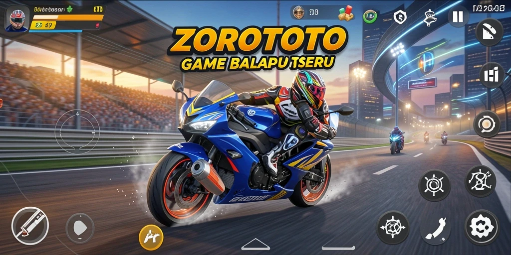 Gameplay seru balap motor di ZOROTOTO.